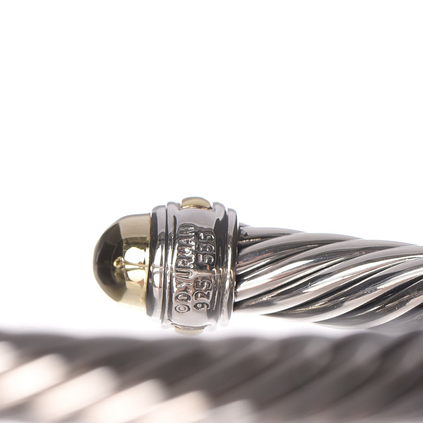 Sterling Silver 14K Yellow Gold 7mm Cable Classics Bracelet