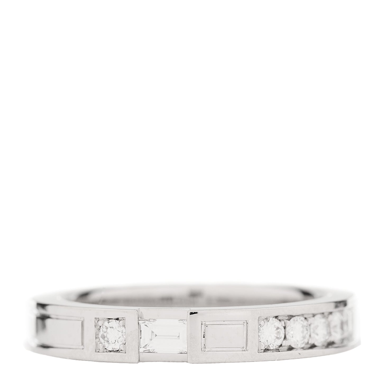 Platinum Diamond Traffic Wedding Band Ring 45 3.5