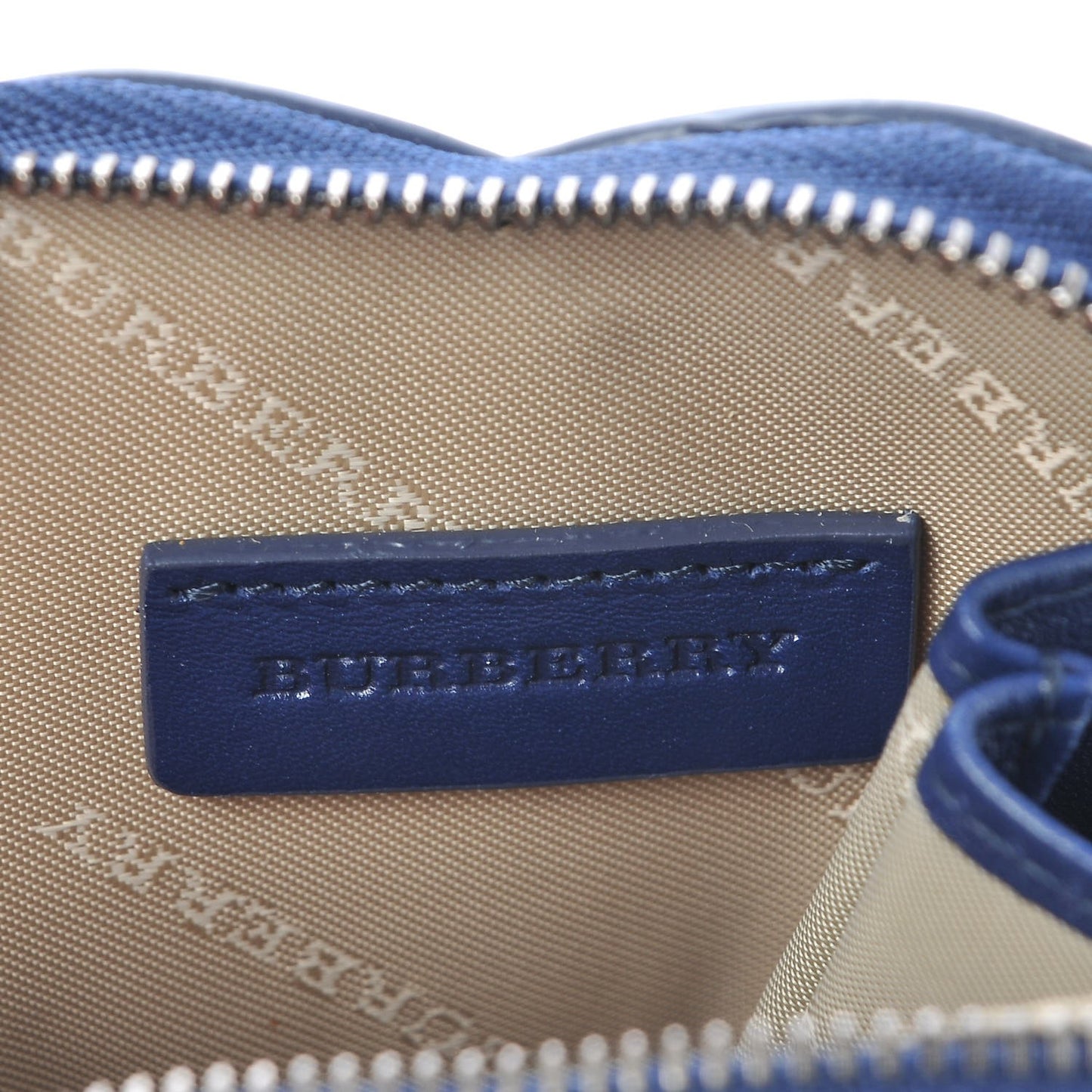 Patent Nova Check Heart Coin Case Blue