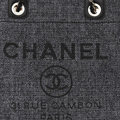 Chanel Woven Straw Raffia Small Deauville Tote Charcoal 8 of 10