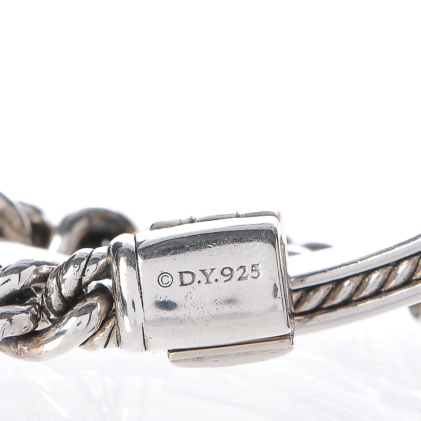 Sterling Silver Diamond 7mm Petite Pave Curb Link Love ID Bracelet
