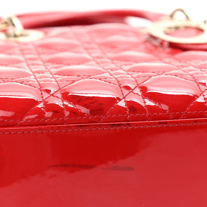 Christian Dior Patent Cannage Medium Lady Dior Red 16 of 17