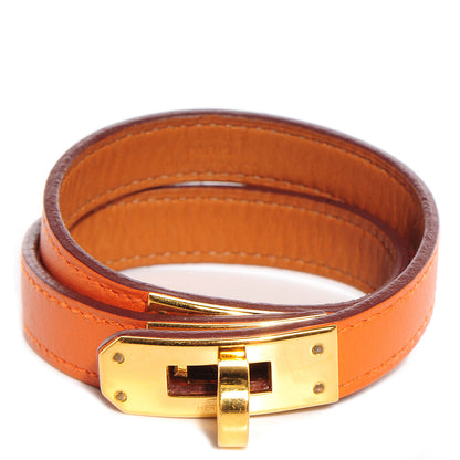 Hermes Chamonix Kelly Double Tour Bracelet Small Orange 1 of 7