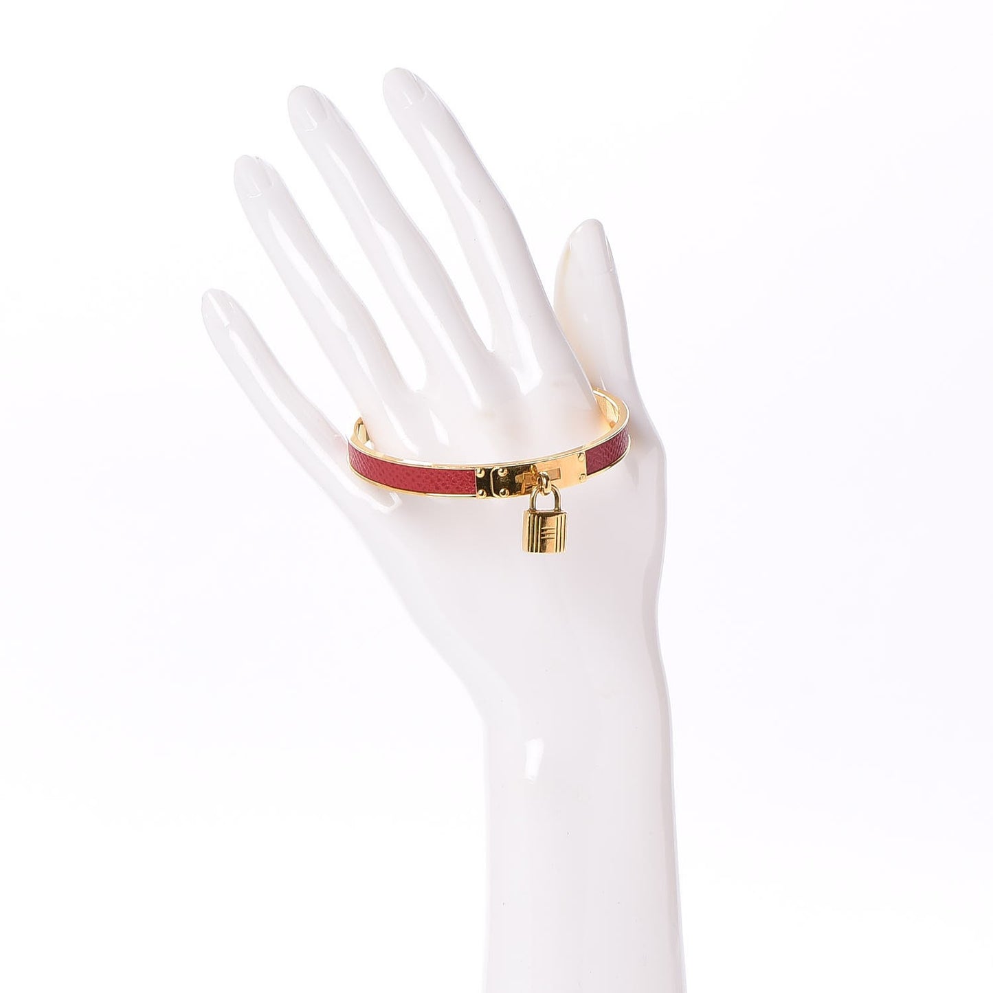 Epsom Kelly Lock Cadena Bracelet Rouge Casaque