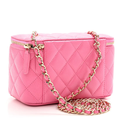 Chanel Caviar Quilted Small Vanity Case With Chain Pink 2 of 9