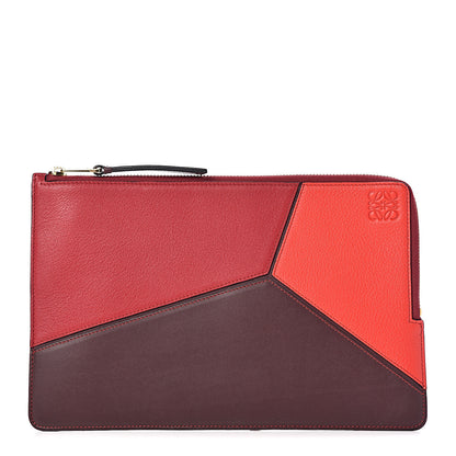 Loewe Calfskin Puzzle Flat Pouch Red 1 of 6