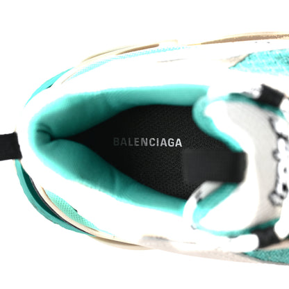 Balenciaga Fabric Mesh Womens Triple S Sneakers 40 White Green Grey 6 of 6
