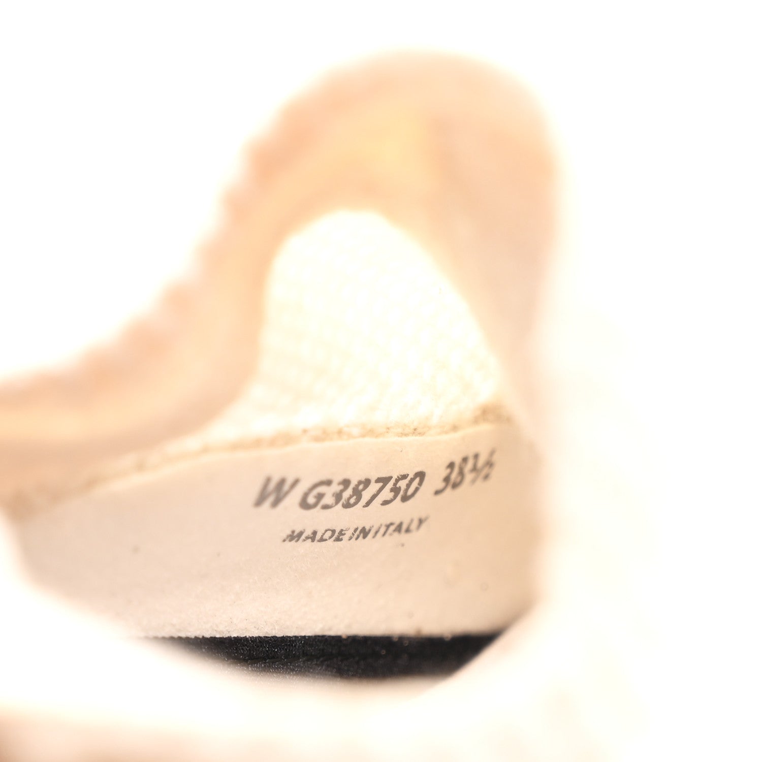 Chanel Knit Fabric Suede Calfskin Womens CC Sneakers 38.5 Ivory 9 of 9