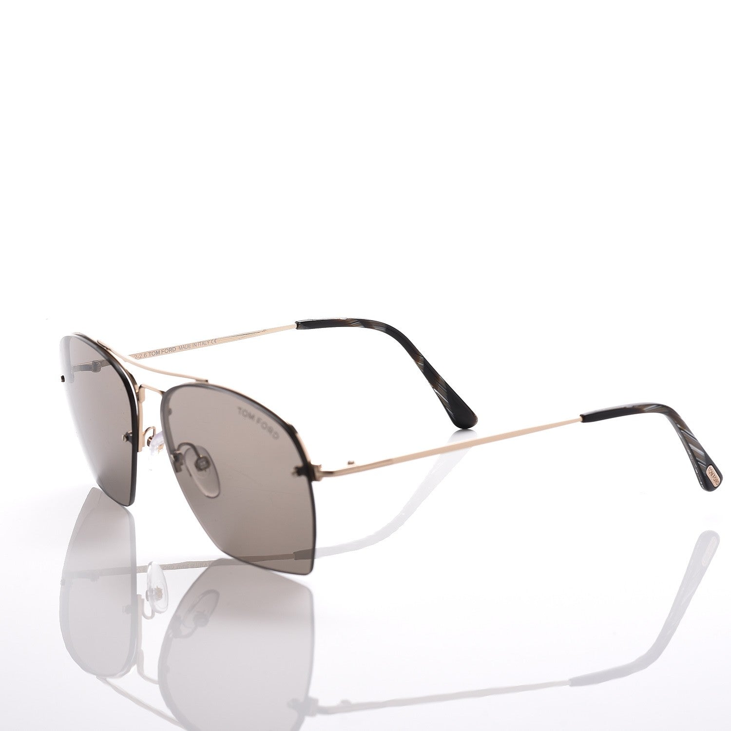 Tom Ford Whelan Aviator Sunglasses TF505 Gold Brown Horn 4 of 6
