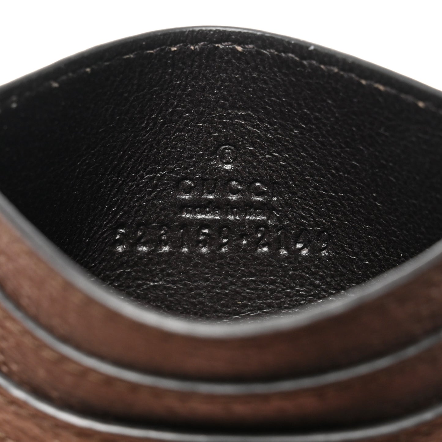 GG Supreme Monogram Ophidia Card Holder Brown