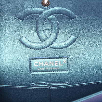 Chanel Metallic Lambskin Quilted Medium Double Flap Turquoise 6 of 7