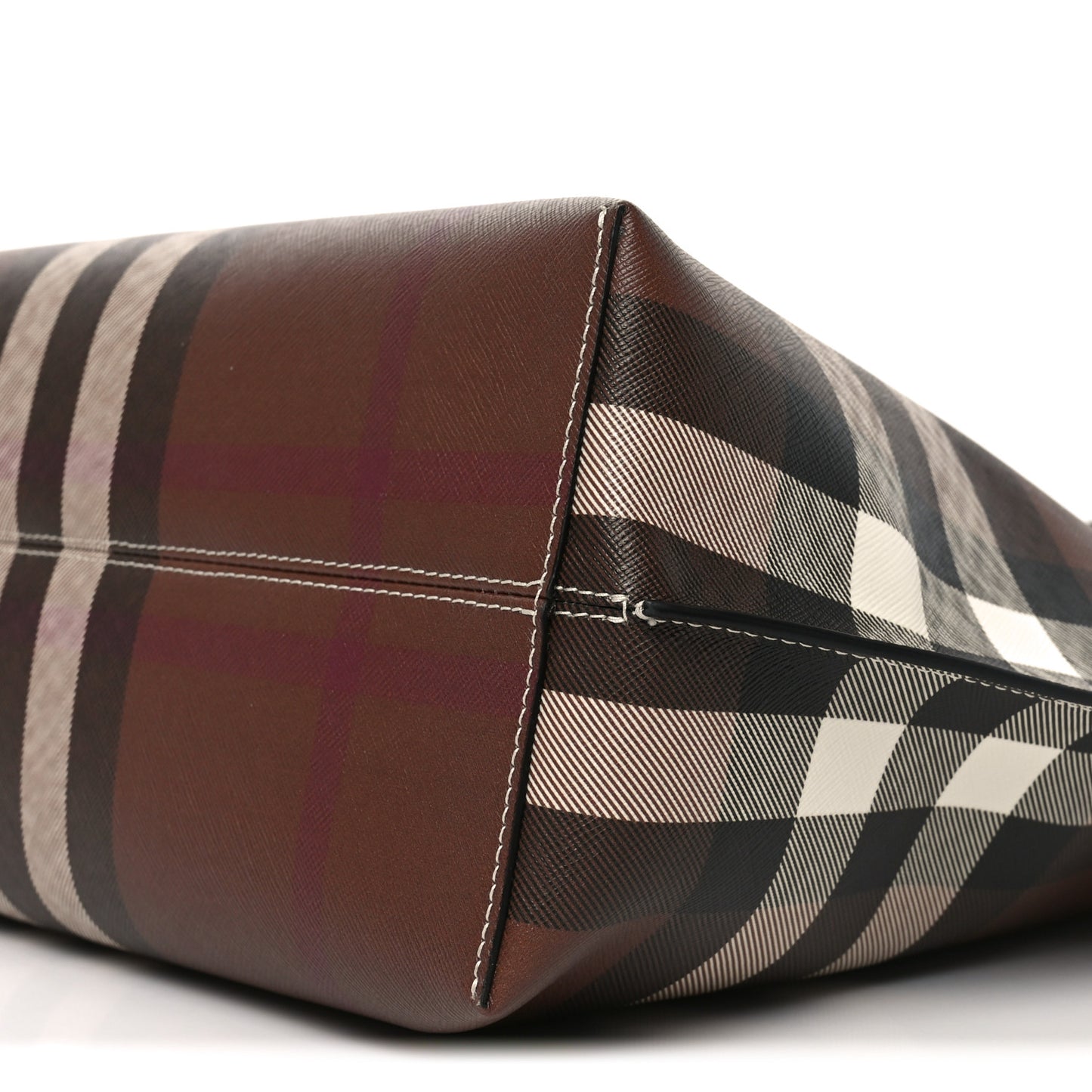 E-Canvas Check Medium Soft TB Tote Dark Birch Brown