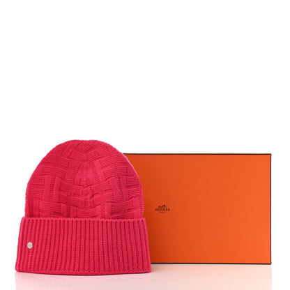 Hermes Wool Beanie Hat Rose Flash 6 of 6