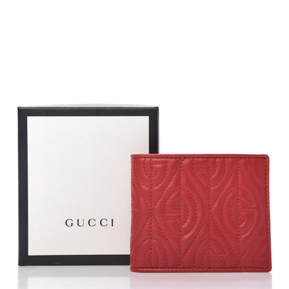 Gucci Calfskin Rhombus Bi-Fold Wallet Hibiscus Red 8 of 8