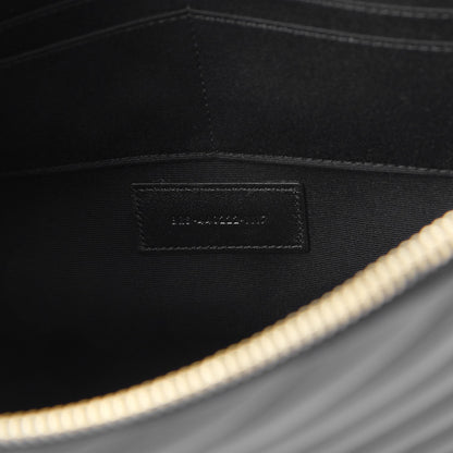 Saint Laurent Calfskin Matelasse Chevron Monogram Document Holder Black 7 of 8