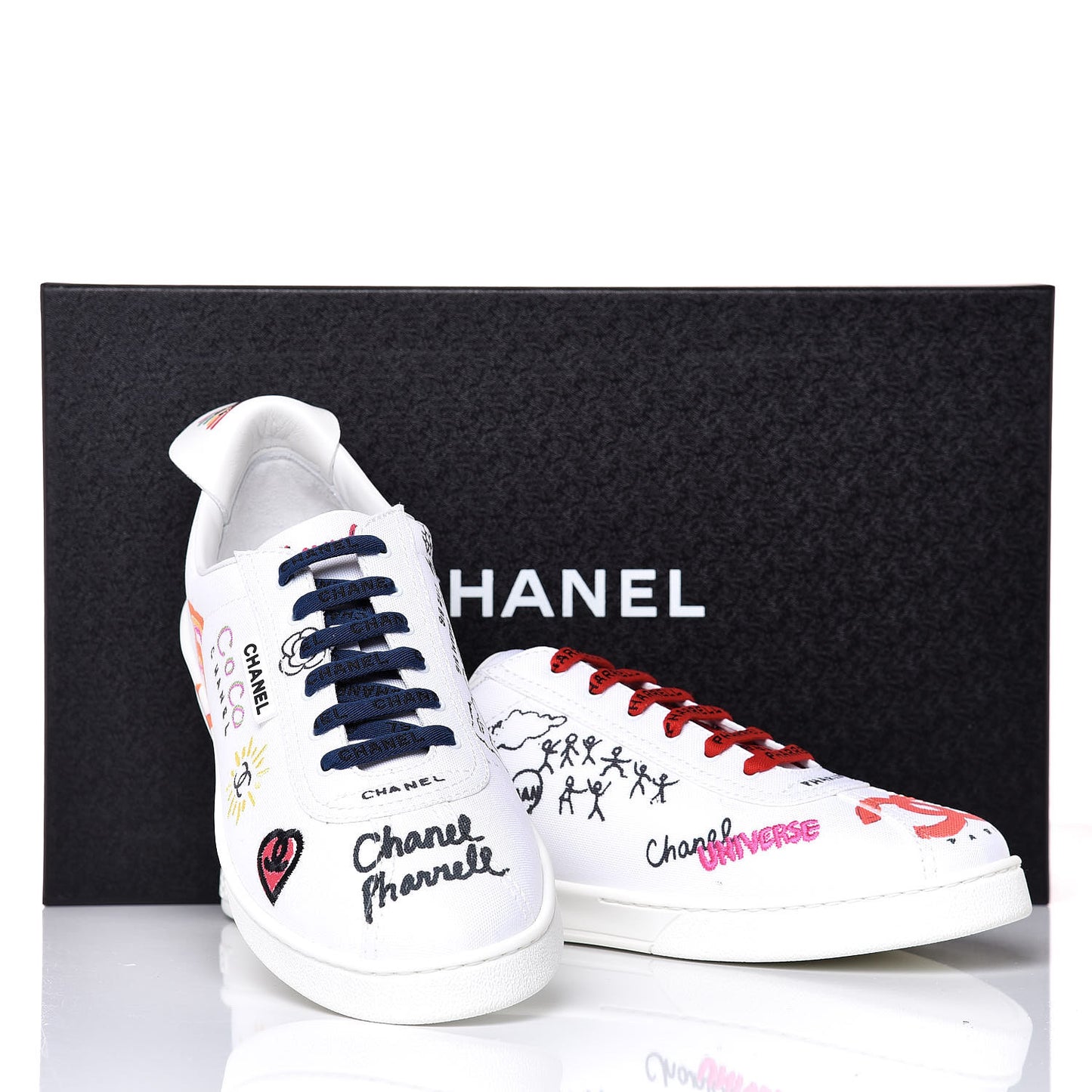 x Pharrell Williams Mens Calfskin Sneakers 45 White