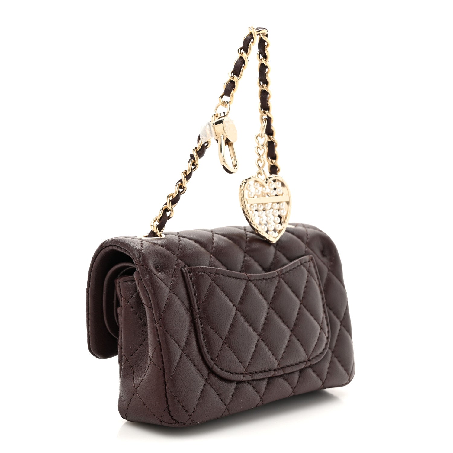 Chanel Lambskin Quilted Mini Double Flap With Hook Dark Brown