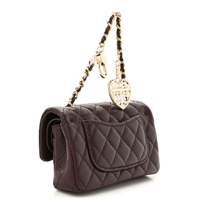 Chanel Lambskin Quilted Mini Double Flap With Hook Dark Brown 3 of 11