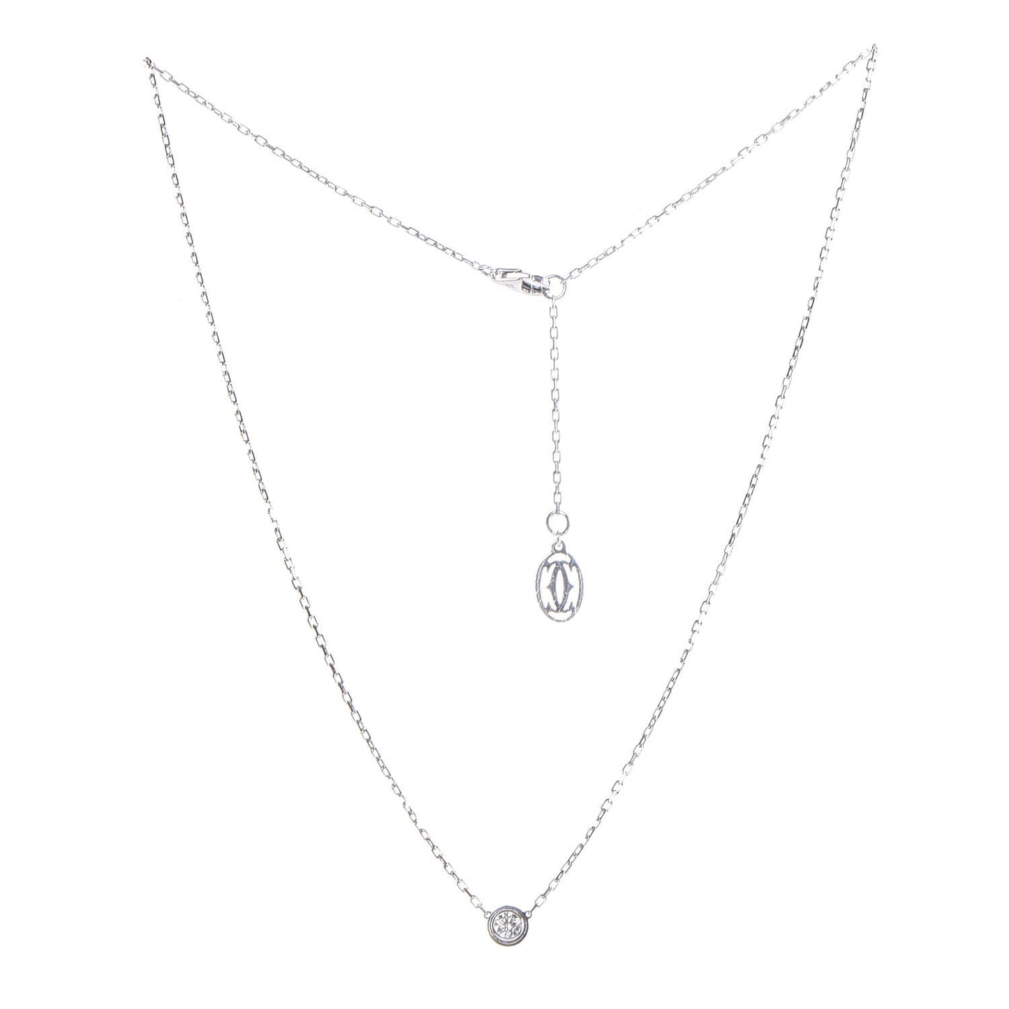 18K White Gold Diamond LM D'Amour Pendant Necklace