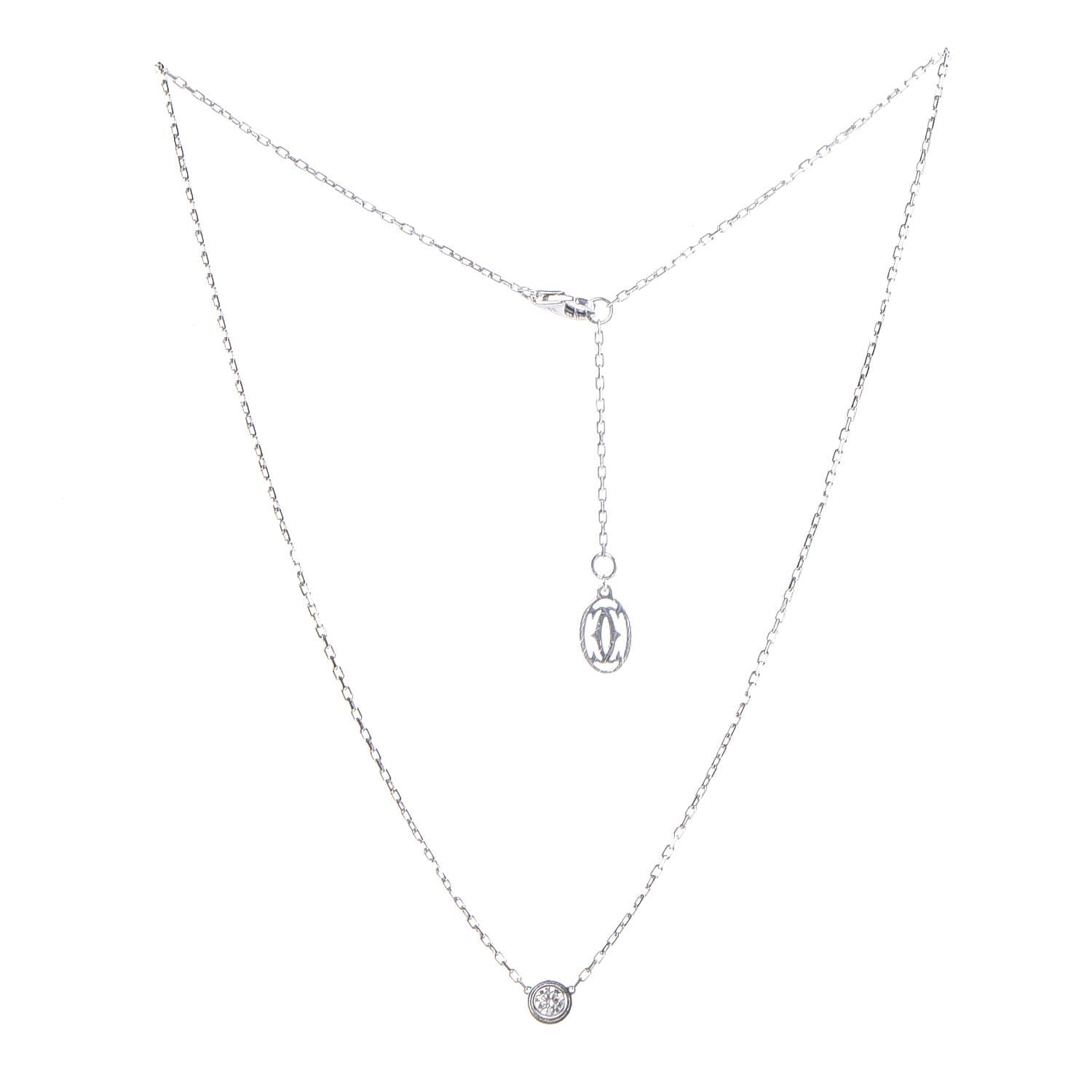 Cartier 18K White Gold Diamond LM D'Amour Pendant Necklace 2 of 10