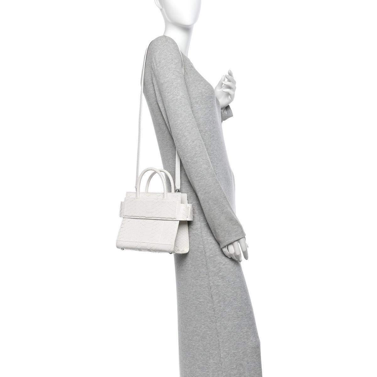 Givenchy Snakeskin Mini Horizon Satchel White 2 of 10