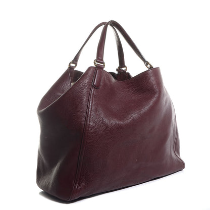 Gucci Pebbled Calfskin Large Soho Shoulder Bag Bordeaux 3 of 9