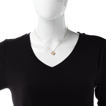 Van Cleef & Arpels 18K Yellow Gold Diamond Yellow Mother of Pearl Vintage Alhambra Pendant Necklace 2 of 6