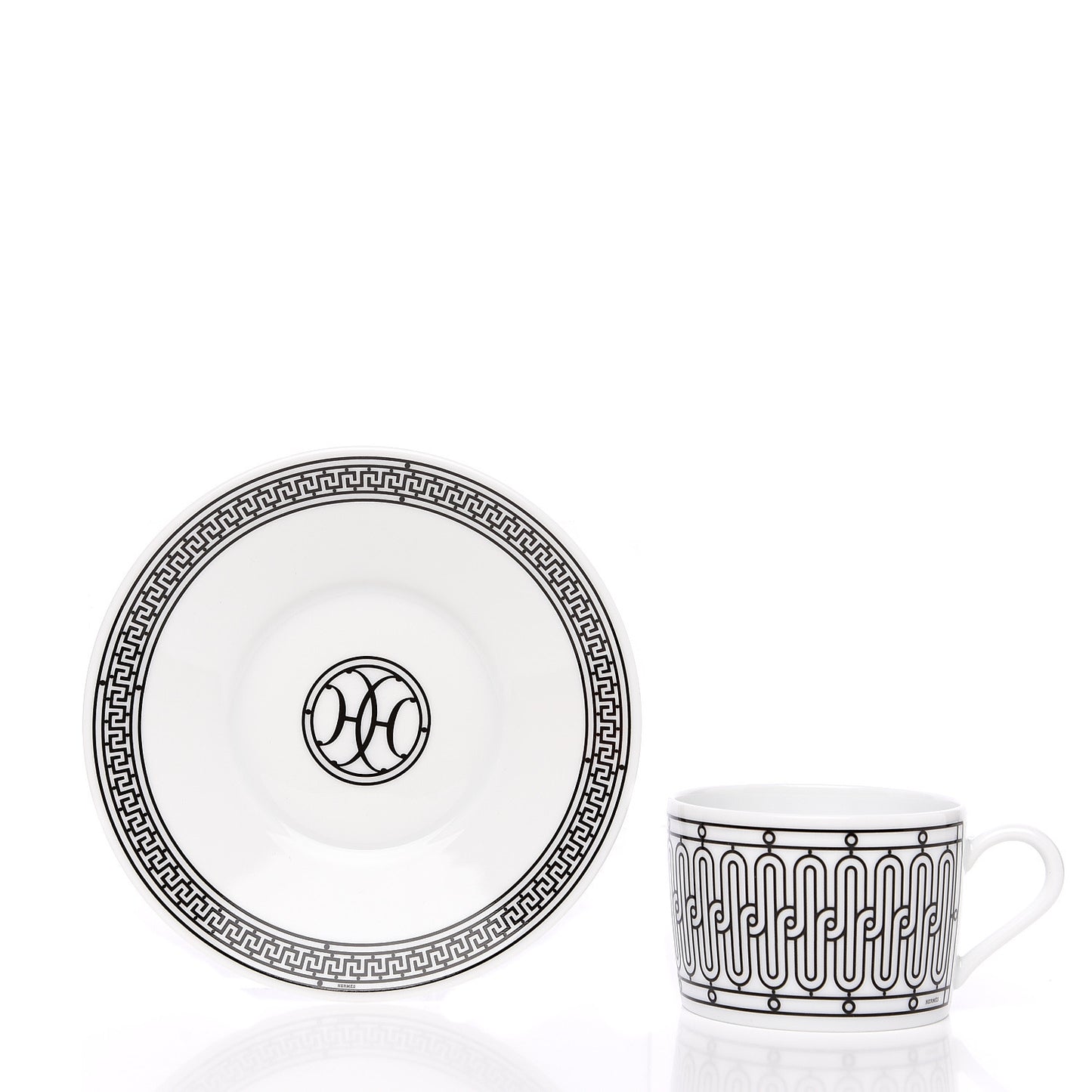 Porcelain H Deco Tea Cup And Saucer Set Of 2