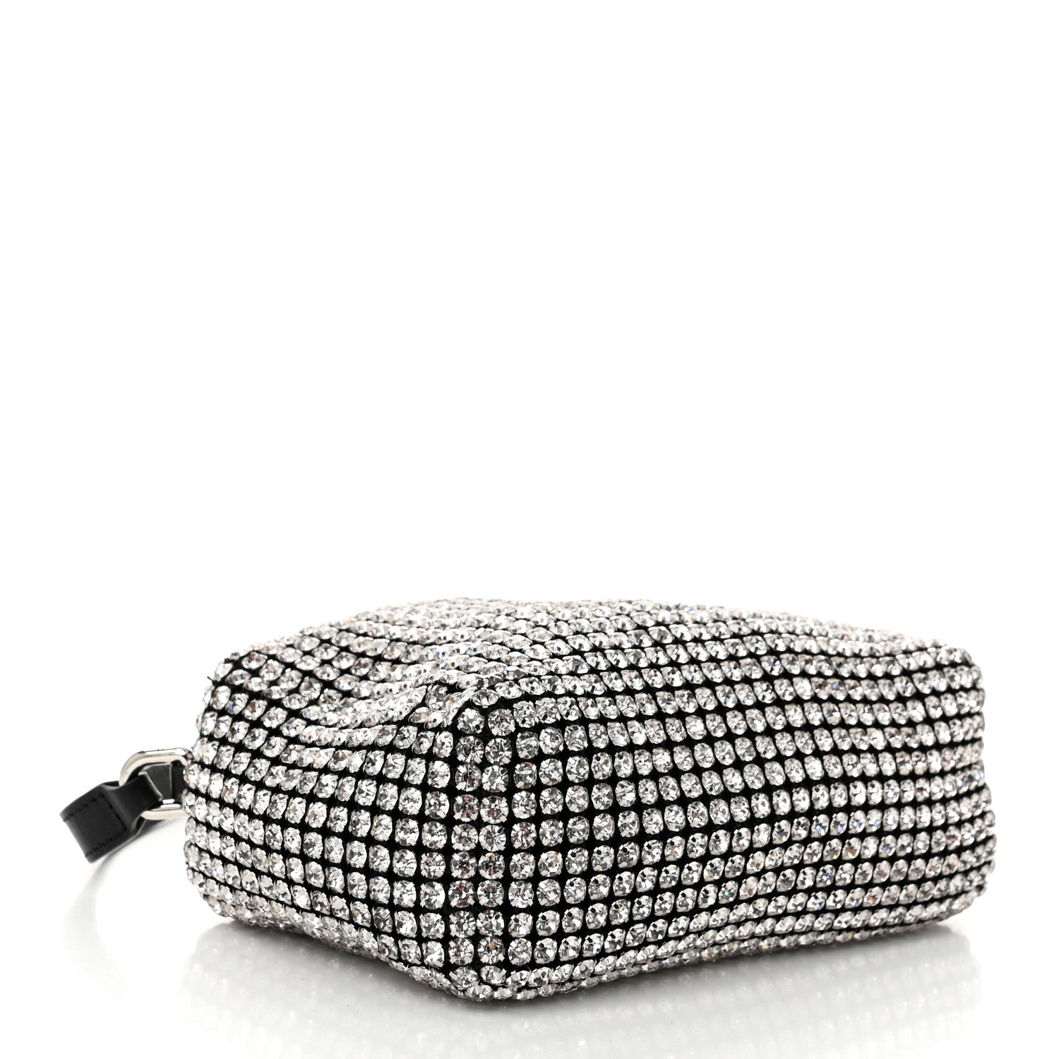 Alexander Wang Mesh Crystal Rhinestone Mini Heiress Pouch Black Silver 4 of 9