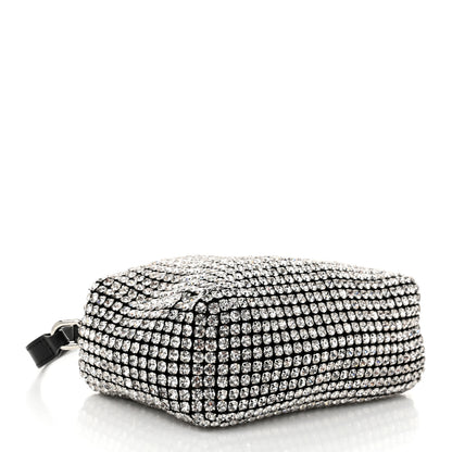 Alexander Wang Mesh Crystal Rhinestone Mini Heiress Pouch Black Silver 4 of 9