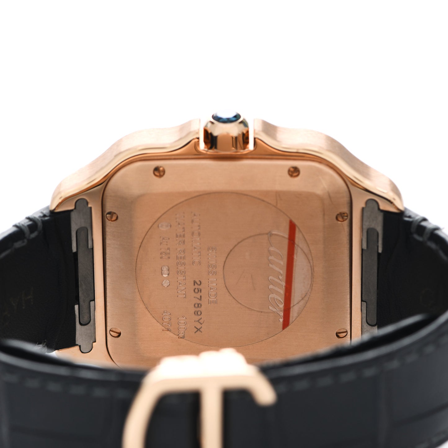 18K Pink Gold Alligator 39.8mm Santos de Cartier Automatic Watch