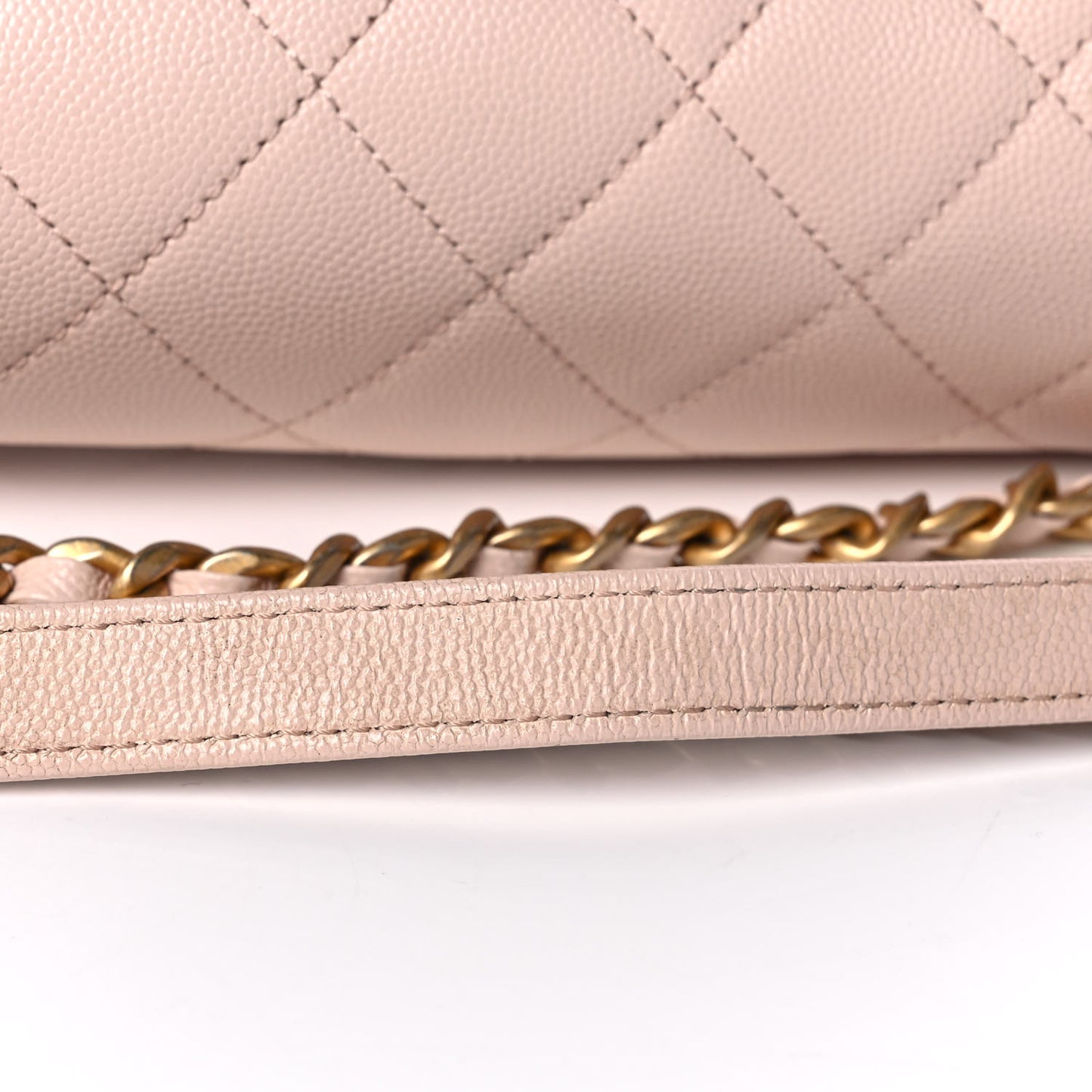 Shiny Lambskin Quilted Small Fashion Therapy Bowling Bag Beige