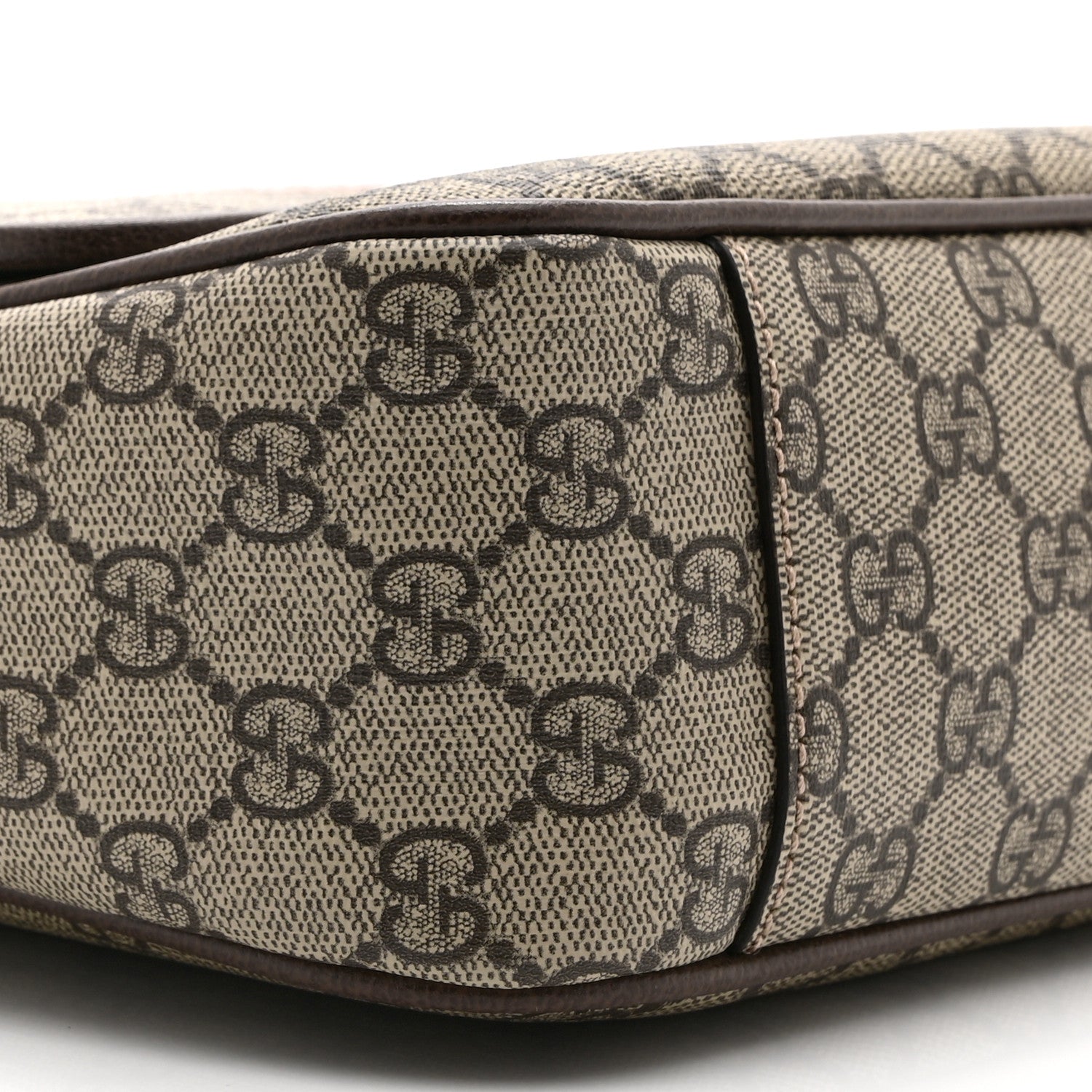 Gucci Tender GG Supreme Monogram Textured Dollar Calfskin Medium Ophidia Messenger Bag Beige Ebony New Acero 10 of 11