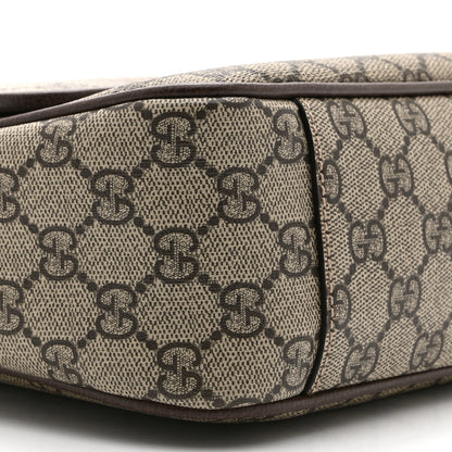 Gucci Tender GG Supreme Monogram Textured Dollar Calfskin Medium Ophidia Messenger Bag Beige Ebony New Acero 10 of 11