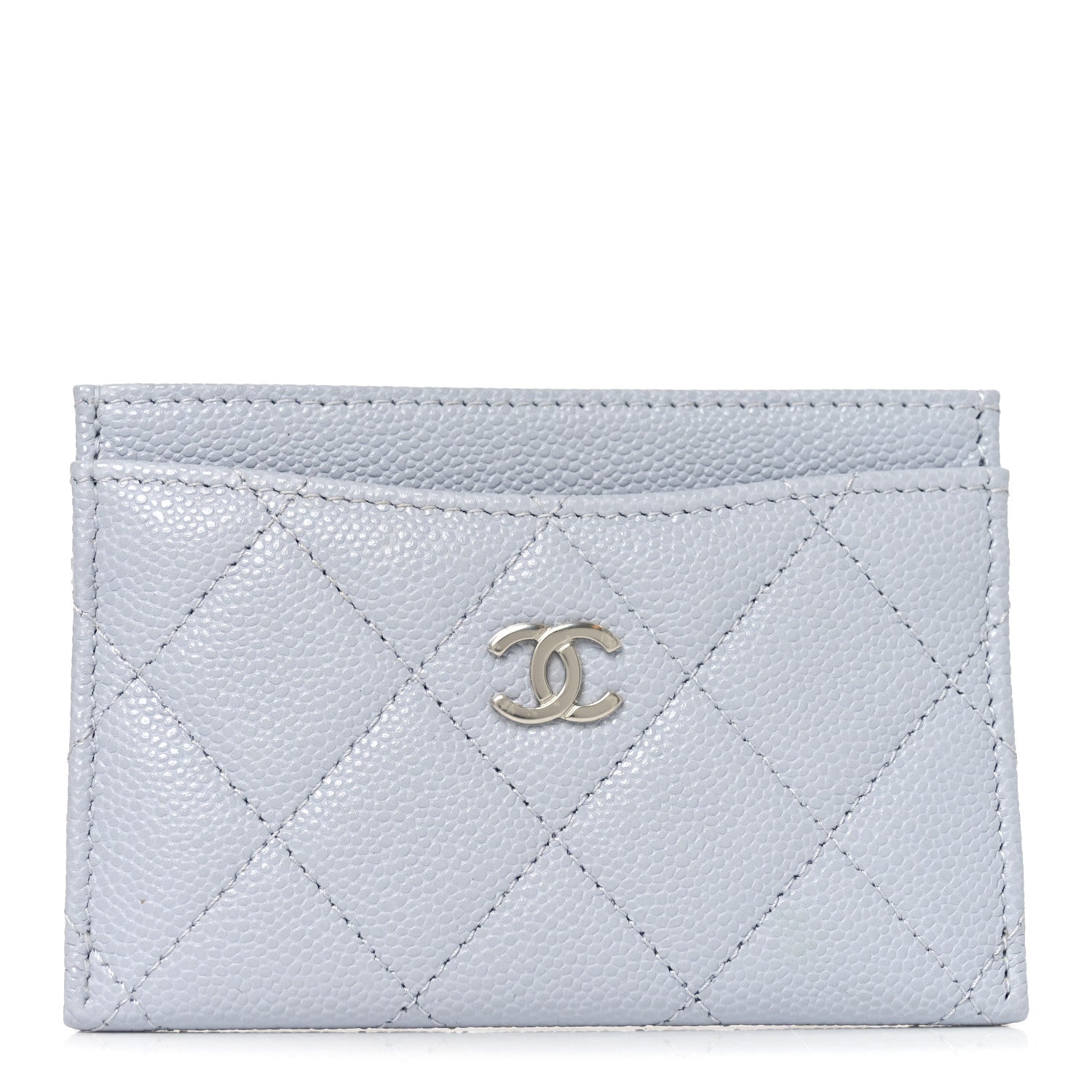 Chanel Caviar Quilted Card Holder Light Blue 1 of 9