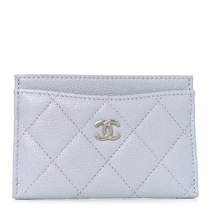 Chanel Caviar Quilted Card Holder Light Blue 1 of 9