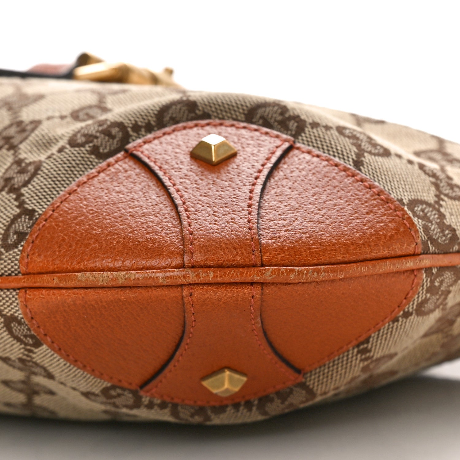 Gucci Monogram Piston Lock Jackie O Hobo Tan 10 of 13