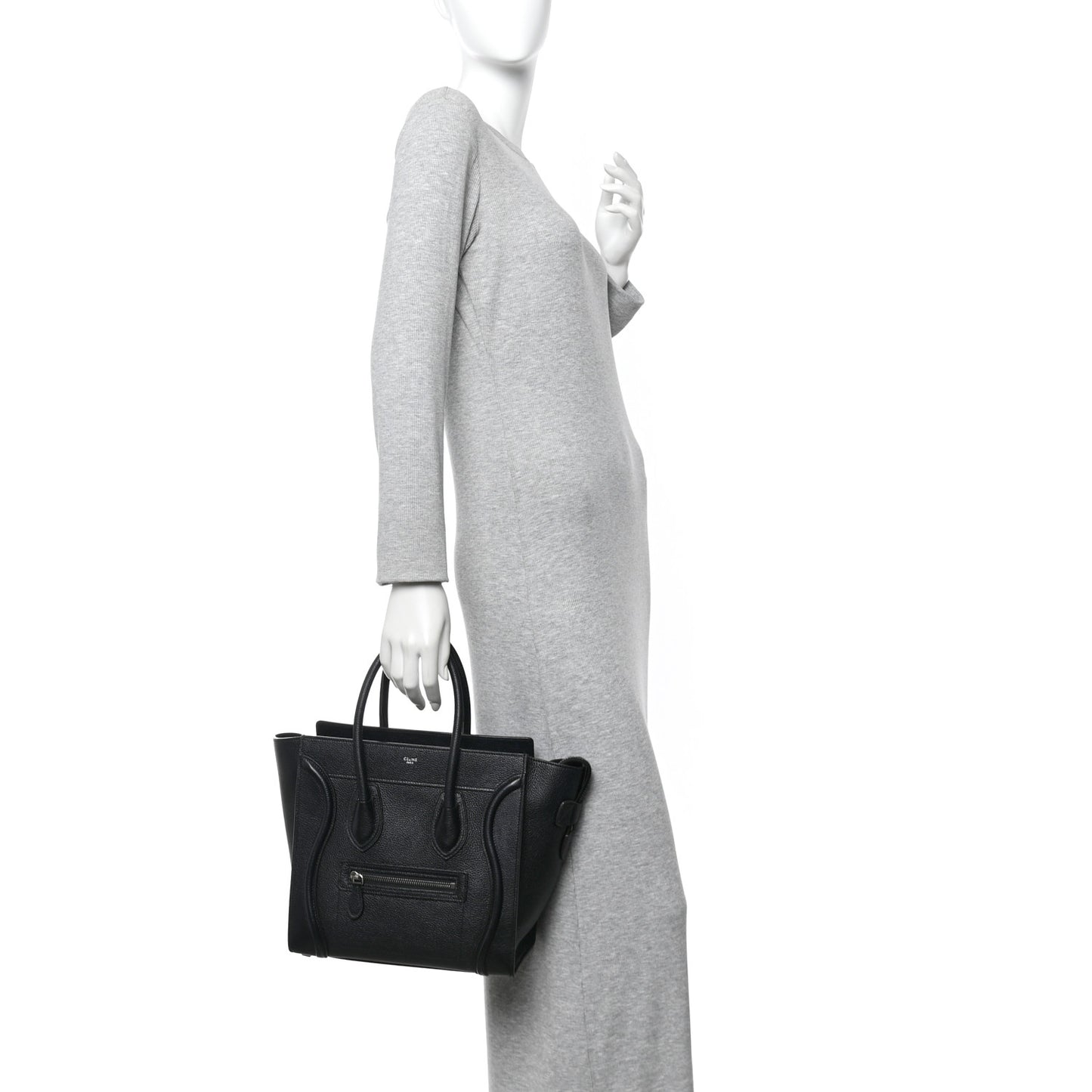 Drummed Calfskin Micro Luggage Black