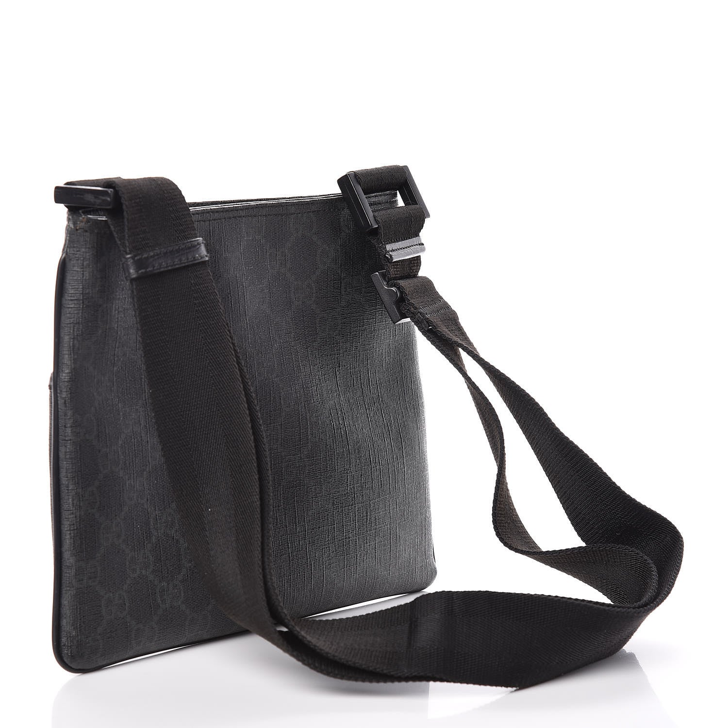Gucci GG Plus Flat Messenger Bag Black Grey 3 of 9