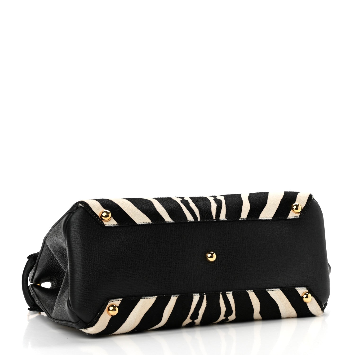 Burberry Calf Hair House Check Zebra Print Medium Banner Tote Natural Black 4 of 12