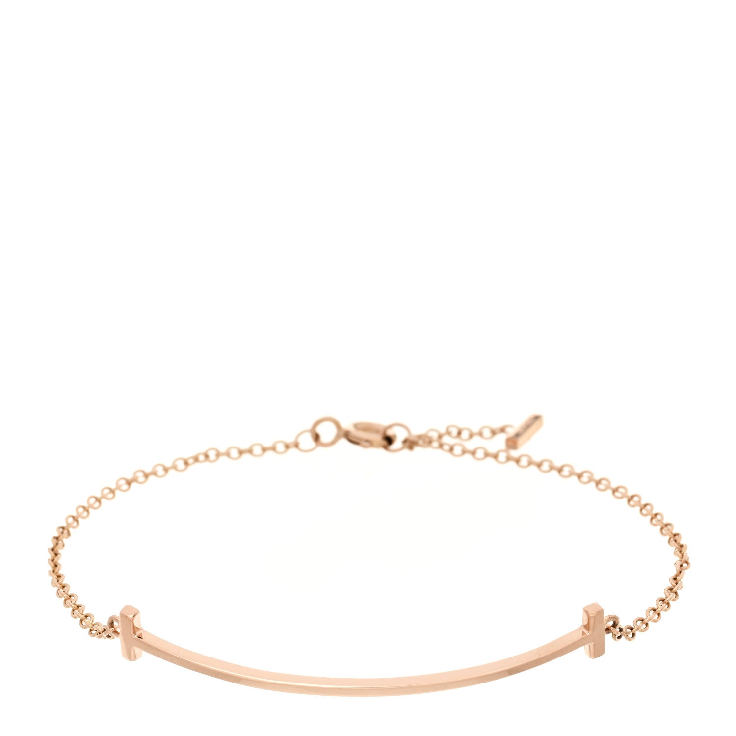 Tiffany 18K Rose Gold T Smile Bracelet 1 of 4