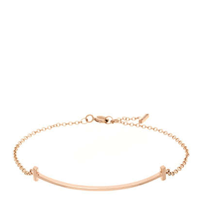 Tiffany 18K Rose Gold T Smile Bracelet 1 of 4