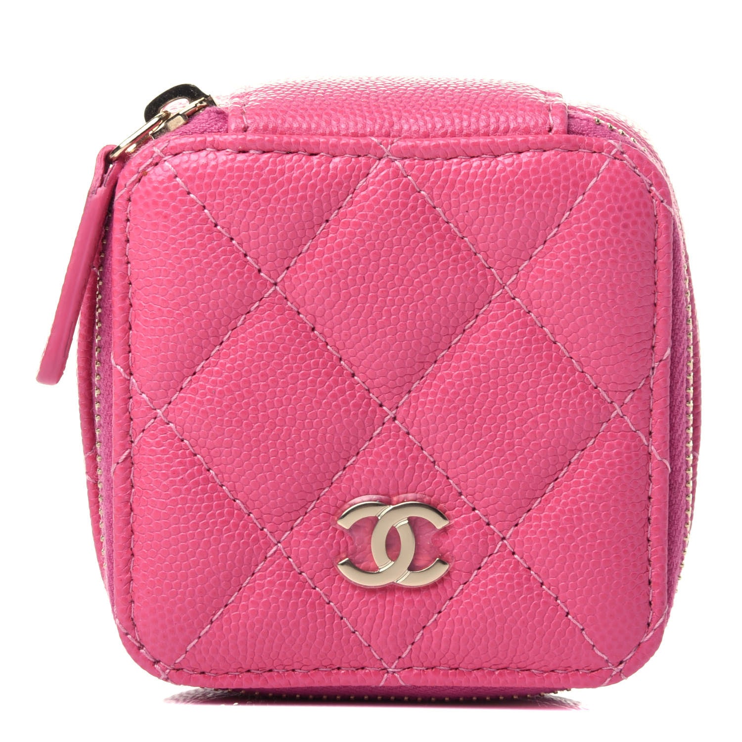 Chanel Caviar Quilted Jewelry Travel Case Pink 1 of 4