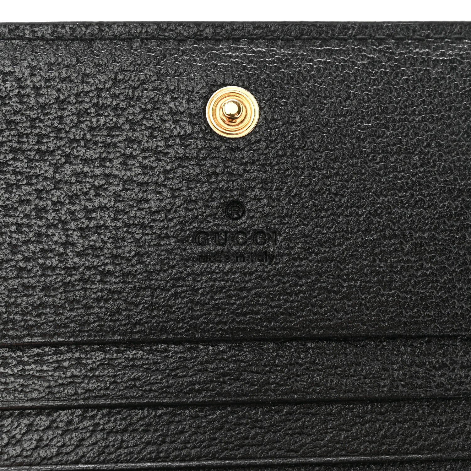Gucci Textured Dollar Calfskin Berry Print GG Marmont Card Case Black Light Copper 6 of 8