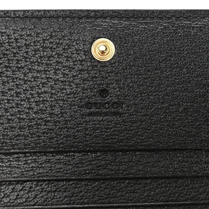 Gucci Textured Dollar Calfskin Berry Print GG Marmont Card Case Black Light Copper 6 of 8