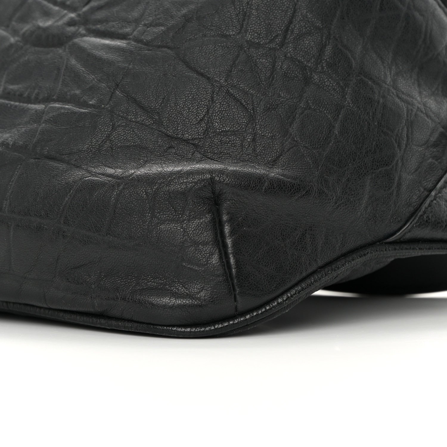 Saint Laurent Calfskin Crocodile Embossed Monogram Belt Bag Black 10 of 13