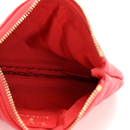 Chanel Caviar Quilted Small Cosmetic Case Dark Pink 5 of 8