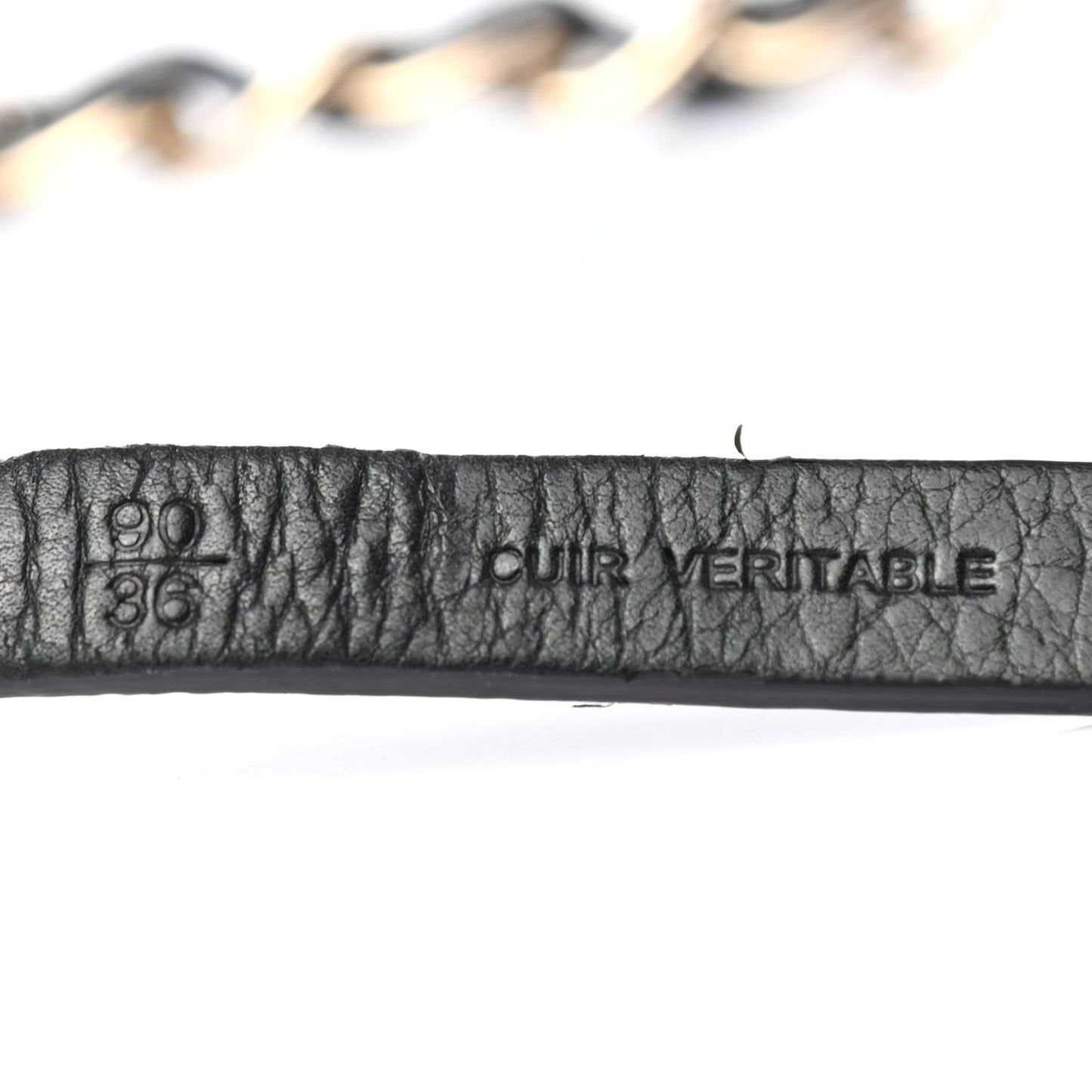 Lambskin CC Chain Belt 90 36 Black Gold