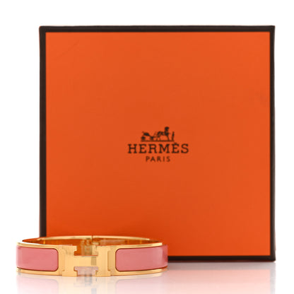 Hermes Enamel Narrow Clic Clac H Bracelet PM Orange Papaye 5 of 5
