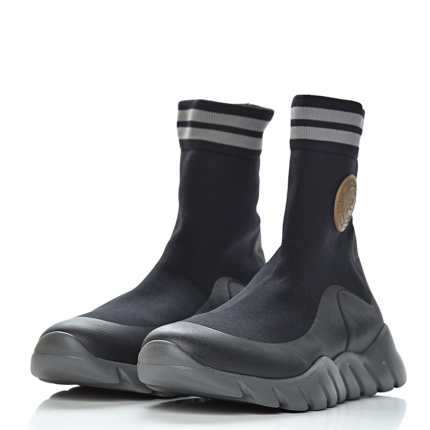 Jersey Striped Mens High Top Sock Sneakers 9 Black